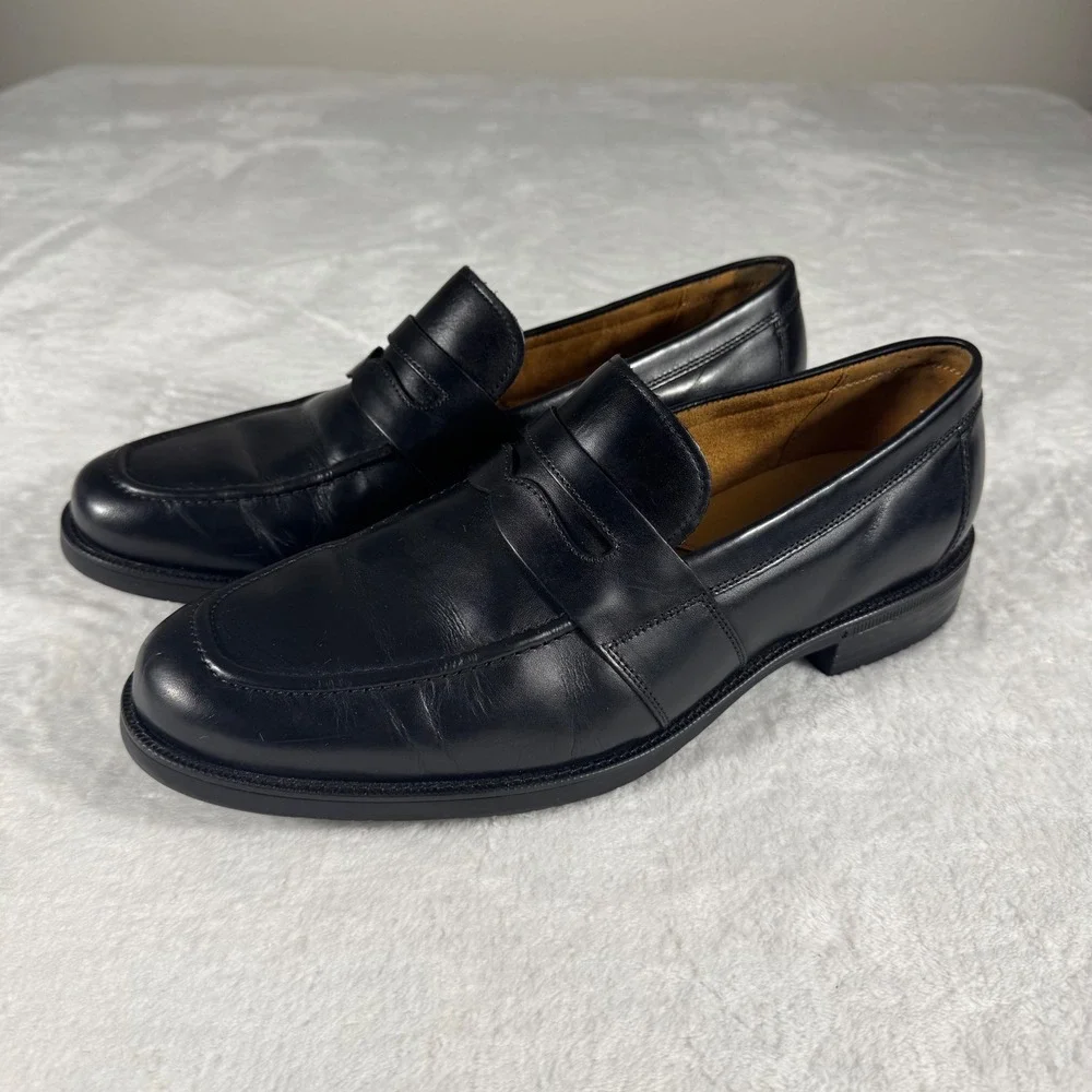 Cole Haan Mens Black Leather Grand 360 Penny Loafers C40257 Dress Shoes 10.5 M